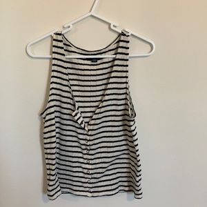 American Eagle Striped Button-Up Tank Top